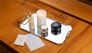 Mirror Tray with Handle – Elegant Tableware & Cosmetics Dish for Vanity and Decor
