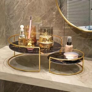2-Piece Makeup Organizer Tray Set - Cosmetics, Jewelry & Perfume Storage Solution