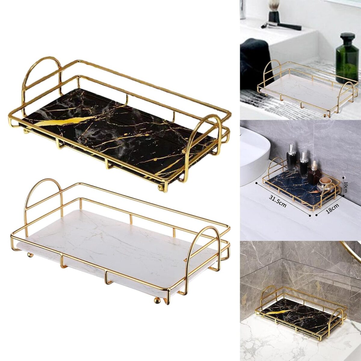 Display Tray for Makeup Lipstick Perfume Jewelry Elegant Vanity Organizer 2