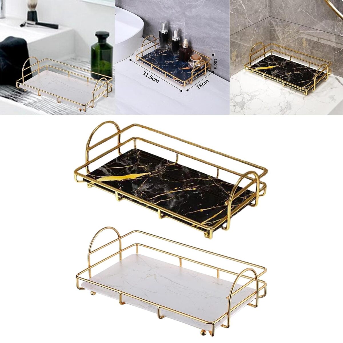 Display Tray for Makeup Lipstick Perfume Jewelry Elegant Vanity Organizer 4