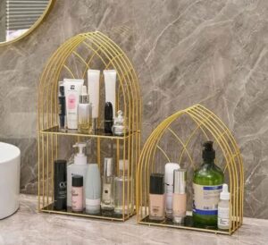 Luxury Golden Arch-Shaped Organizer Shelf