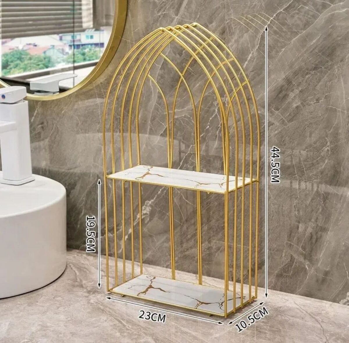 Luxury Golden Arch Shaped Organizer Shelf 2