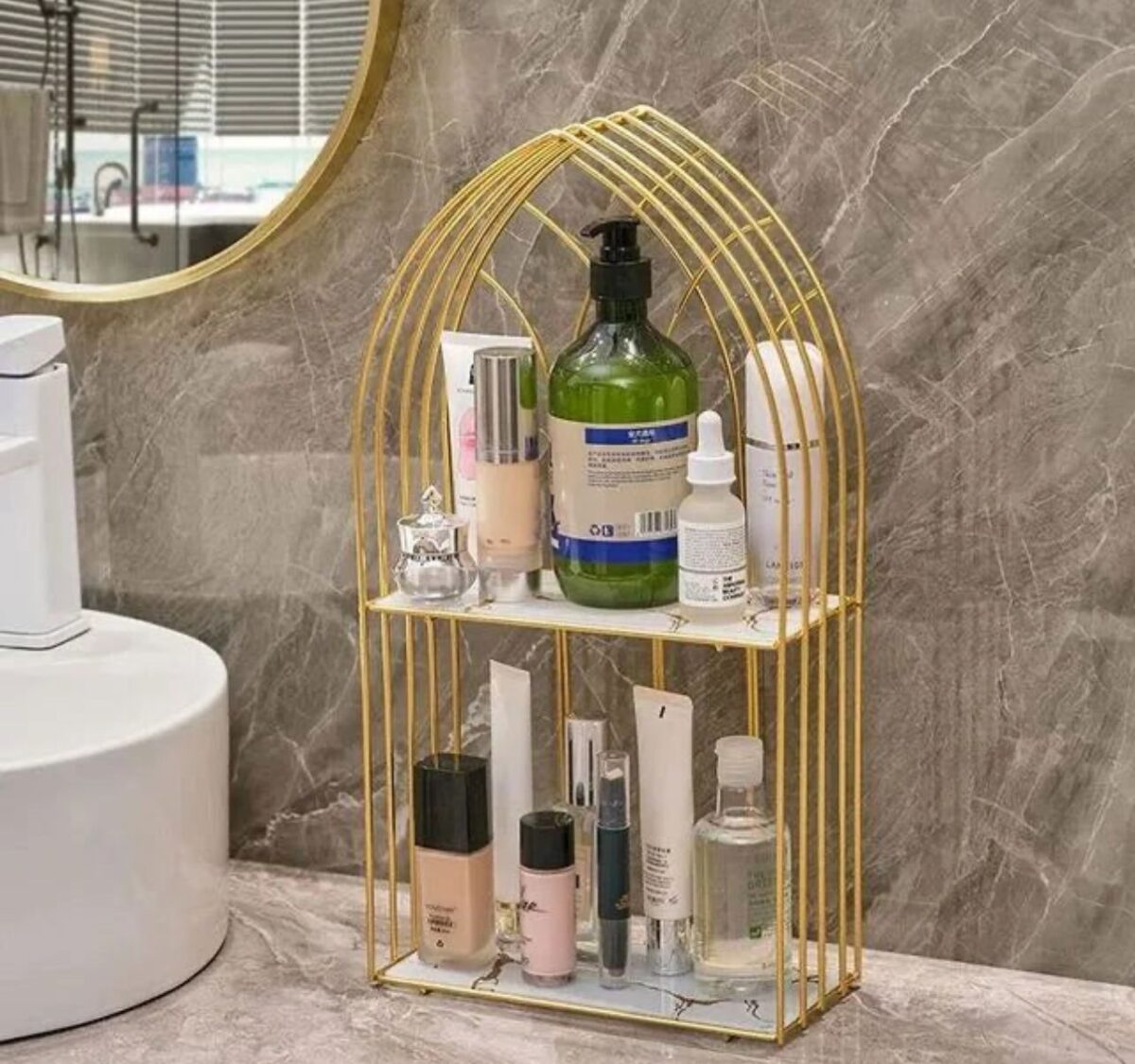 Luxury Golden Arch Shaped Organizer Shelf 7