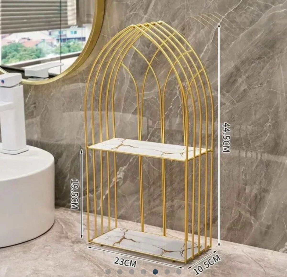 Luxury Golden Arch Shaped Organizer Shelf 8