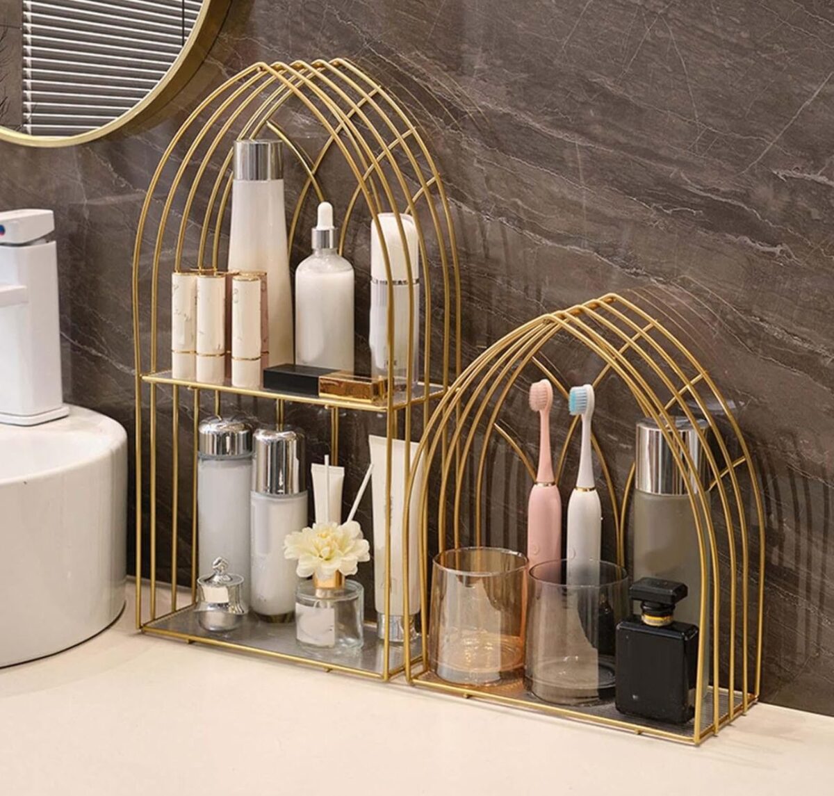 Luxury Golden Arch Shaped Organizer Shelf 9