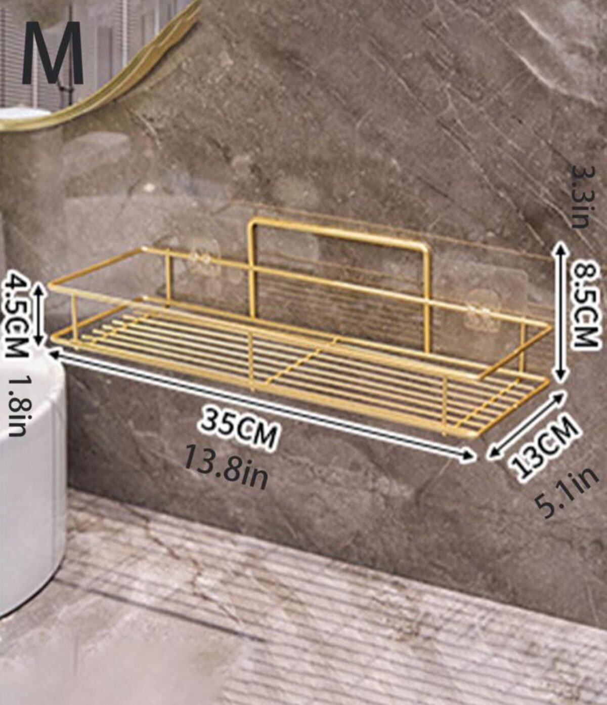 GoldenGlow 2 Tier Bathroom Shelf 14