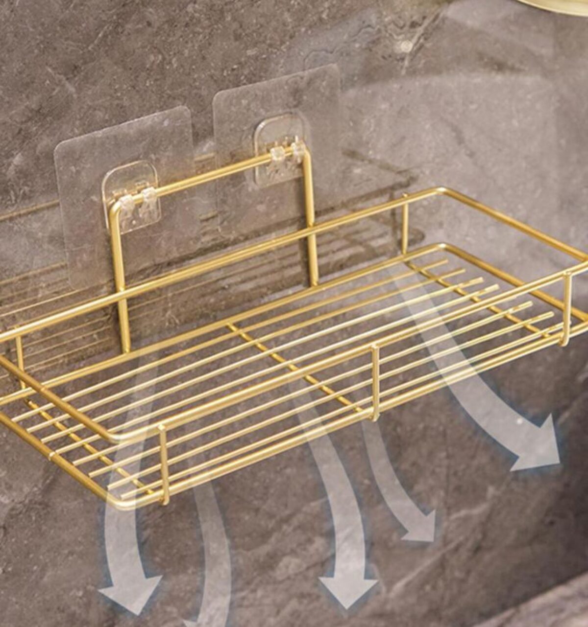 GoldenGlow 2 Tier Bathroom Shelf 8