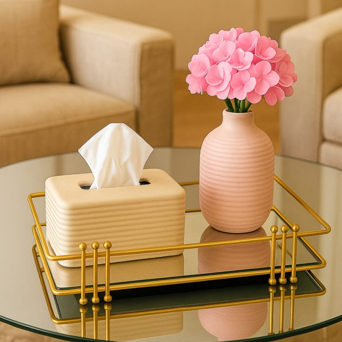 Elegant Vanity Tray with Lipstick Perfume 1