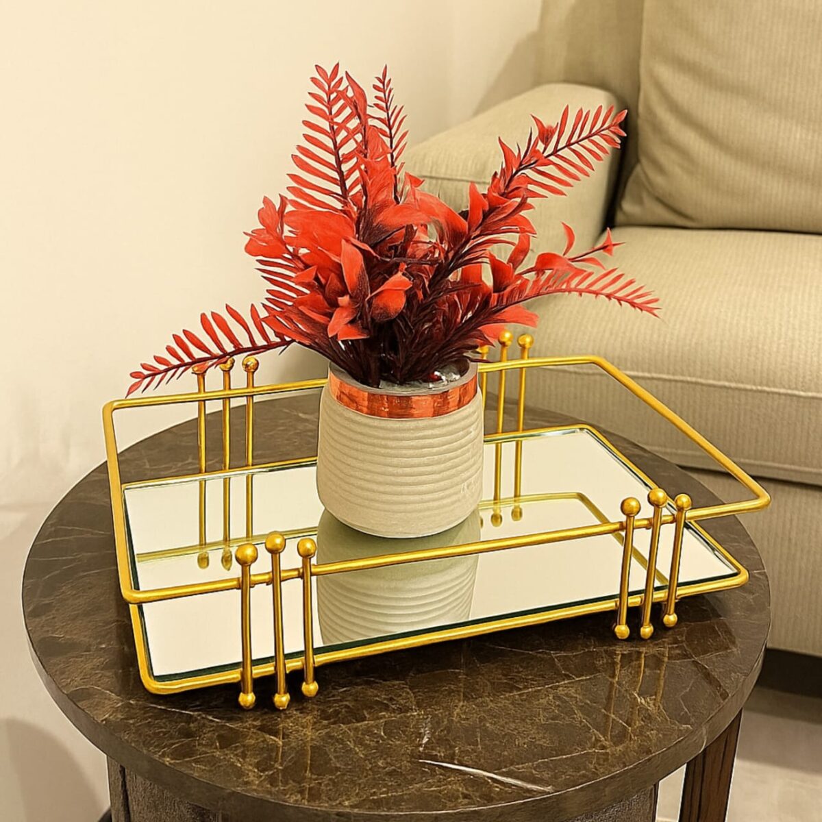 Elegant Vanity Tray with Lipstick Perfume 3