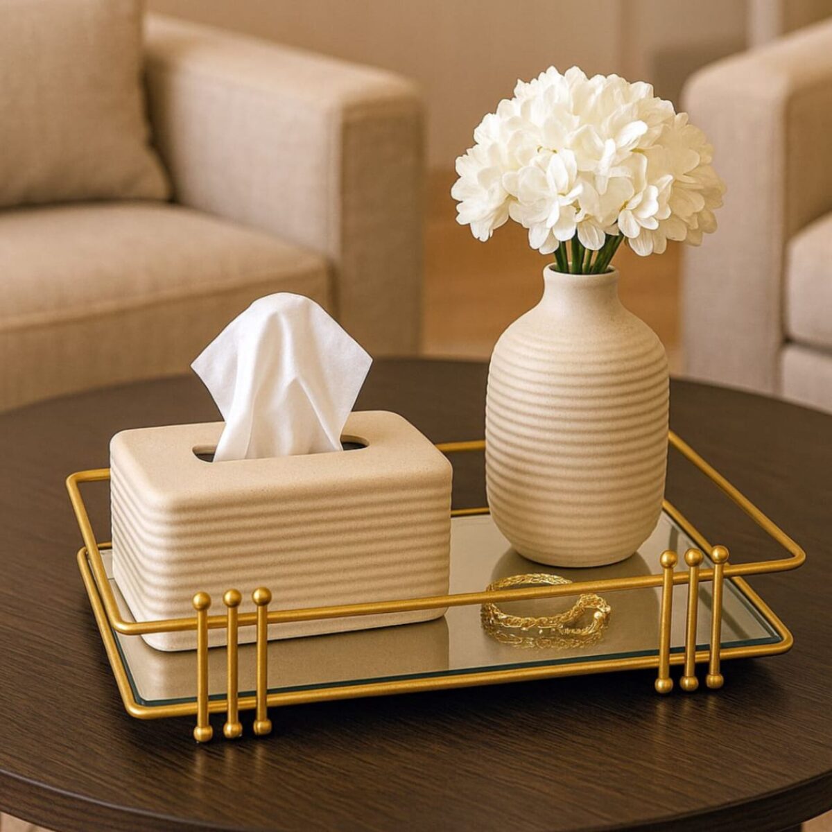 Elegant Vanity Tray with Lipstick Perfume 4