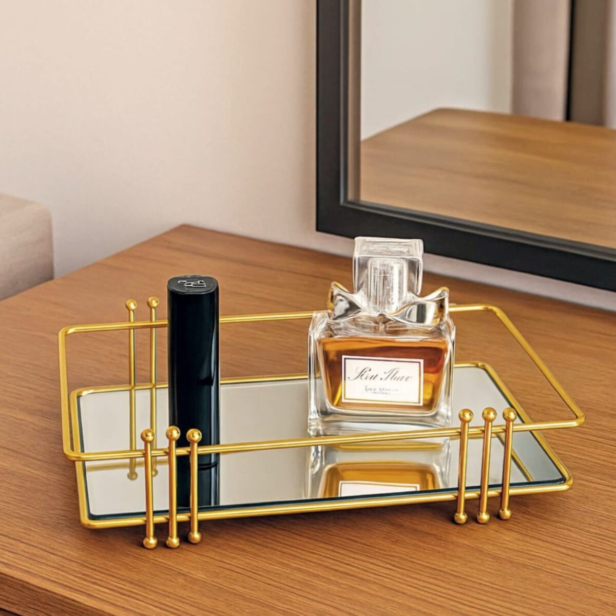 Elegant Vanity Tray with Lipstick Perfume 5