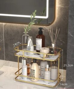 2-Layer Acrylic Countertop Organizer -Clear Storage Solution for Vanity & Bathroom (1)