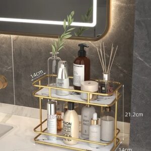 2-Layer Acrylic Countertop Organizer -Clear Storage Solution for Vanity & Bathroom (1)