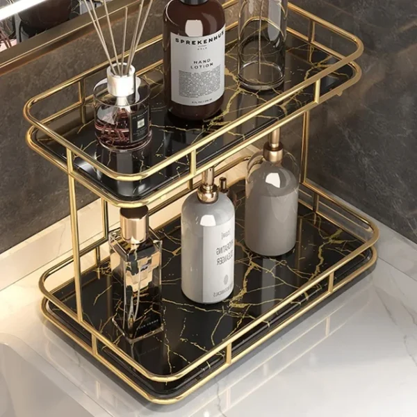2-Layer Acrylic Countertop Organizer -Clear Storage Solution for Vanity & Bathroom - Image 3