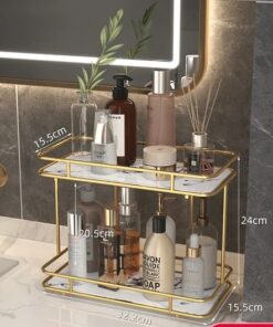2-Layer Acrylic Countertop Organizer -Clear Storage Solution for Vanity & Bathroom (4)