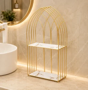 2-Layer Arc Design Cosmetic Organizer & Washroom Rack