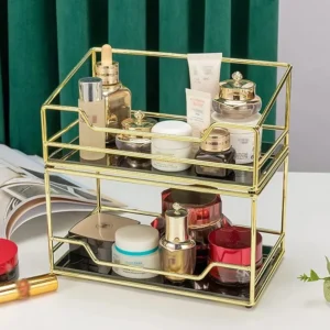 2-Layer Cosmetics Storage Organizer – Easy to Organize Countertop Makeup & Skincare Display