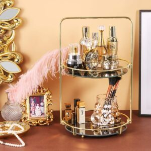 2-Layer Makeup Organizer - Countertop Storage Basket for Cosmetics & Toiletries