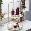 2-Layer Makeup Organizer - Countertop Storage Basket for Cosmetics & Toiletries