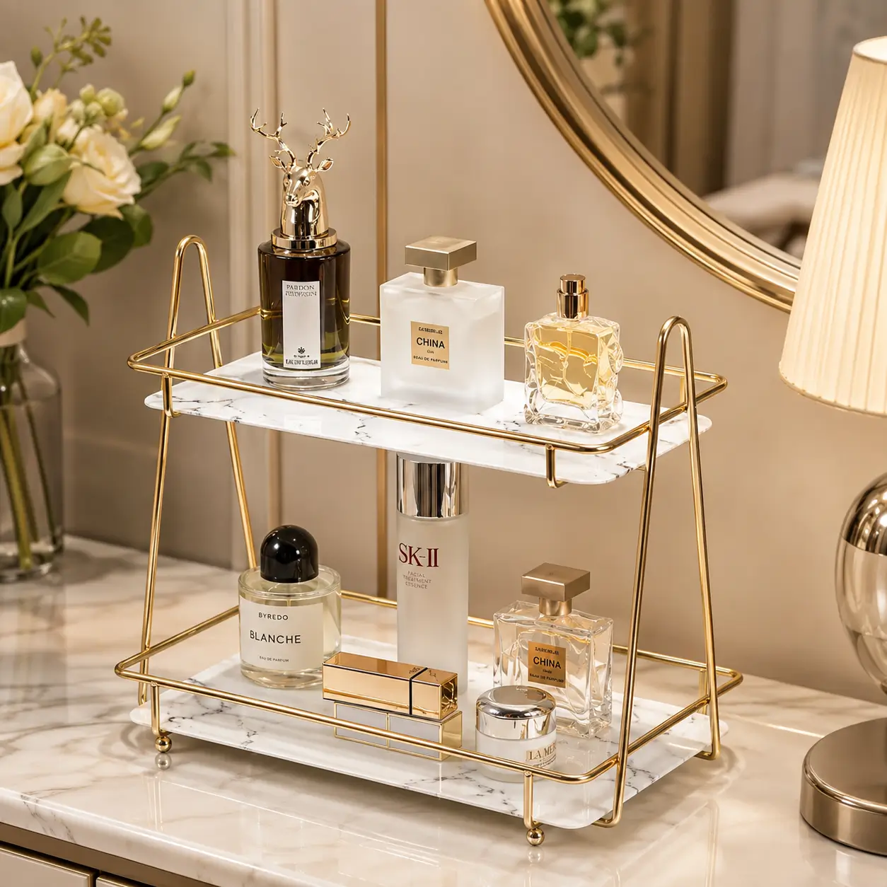 2-Layer Makeup & Skincare Organizer Shelf - Image 2