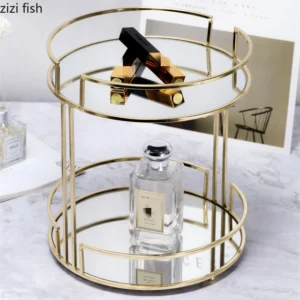2-Layer Marble Makeup Tray & Dessert Cupcake Stand – Elegant Organizer for Vanity or Parties (4)