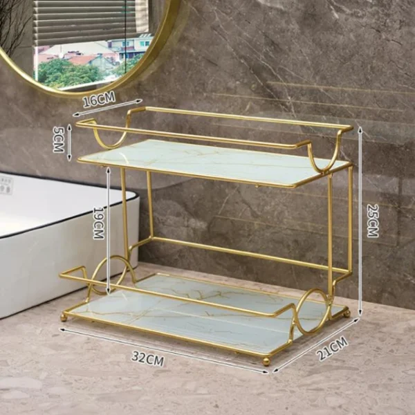 2 Tier Skincare and Makeup Display Stand - Elegant Storage for Your Beauty Essential - Image 3