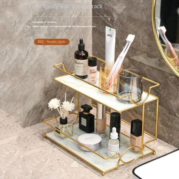 2-Layer Vanity Cosmetics Organizer – Perfect for Your Dressing Table & Bathroom (2)