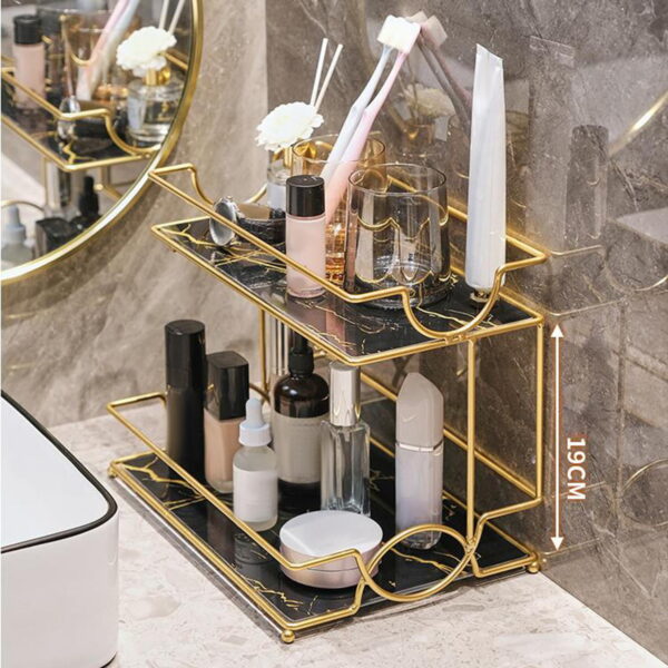 2-Layer Vanity Cosmetics Organizer – Perfect for Your Dressing Table & Bathroom