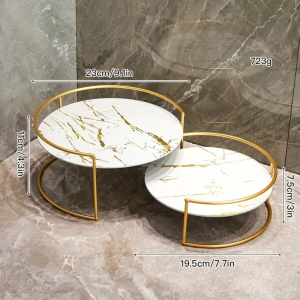 2-Piece Makeup Organizer Tray Set - Cosmetics, Jewelry & Perfume Storage Solution - Image 3