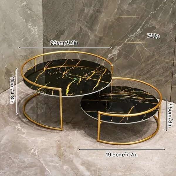 2-Piece Makeup Organizer Tray Set - Cosmetics, Jewelry & Perfume Storage Solution - Image 5