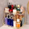 2-Tier Acrylic Makeup Organizer Tray—clear, stylish storage for cosmetics, skincare, and accessories. Durable design for a clutter-free vanity.