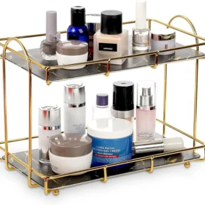 2-Tier Bathroom Organizer - Premium Cosmetic Storage Solution for Neat & Stylish Organization