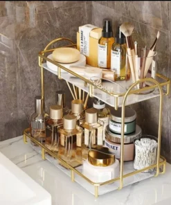 2-Tier Bathroom Organizer – Premium Cosmetic Storage Solution for Neat & Stylish Organization