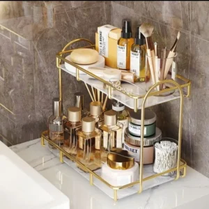 2-Tier Bathroom Organizer – Premium Cosmetic Storage Solution for Neat & Stylish Organization
