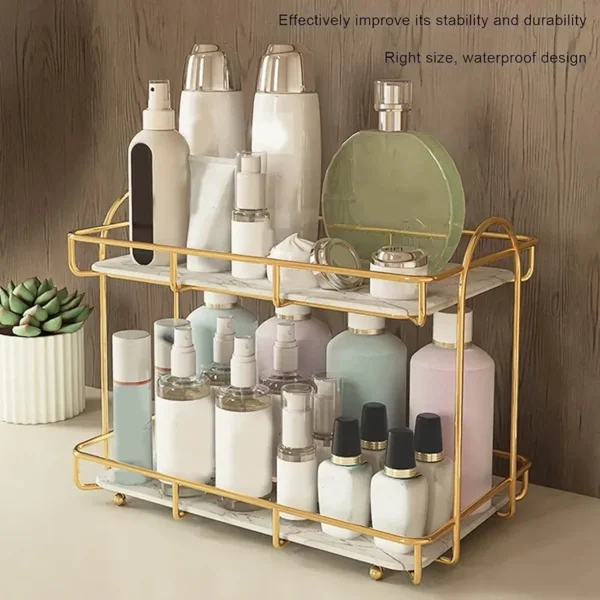 2-Tier Bathroom Organizer - Premium Cosmetic Storage Solution for Neat & Stylish Organization - Image 4