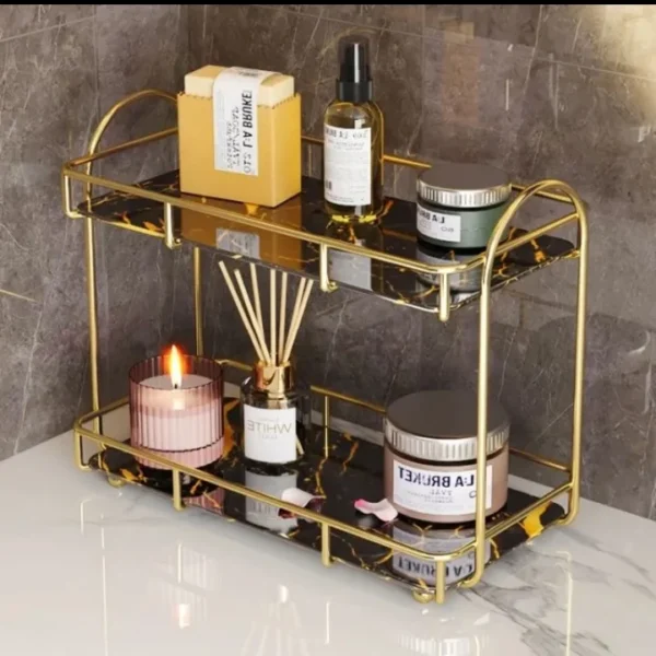 2-Tier Bathroom Organizer – Premium Cosmetic Storage Solution for Neat & Stylish Organization