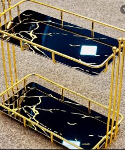 2-Tier Cosmetic Storage Stand – Makeup Organizer for Vanity and Bathroom (1)