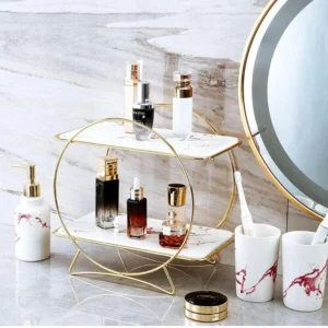 2-Tier Cosmetics Organizer – Latest Round Holder Design for Stylish Makeup Storage