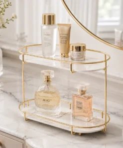 Alternative view of 2-Tier Free Standing Makeup Organizer Shelf