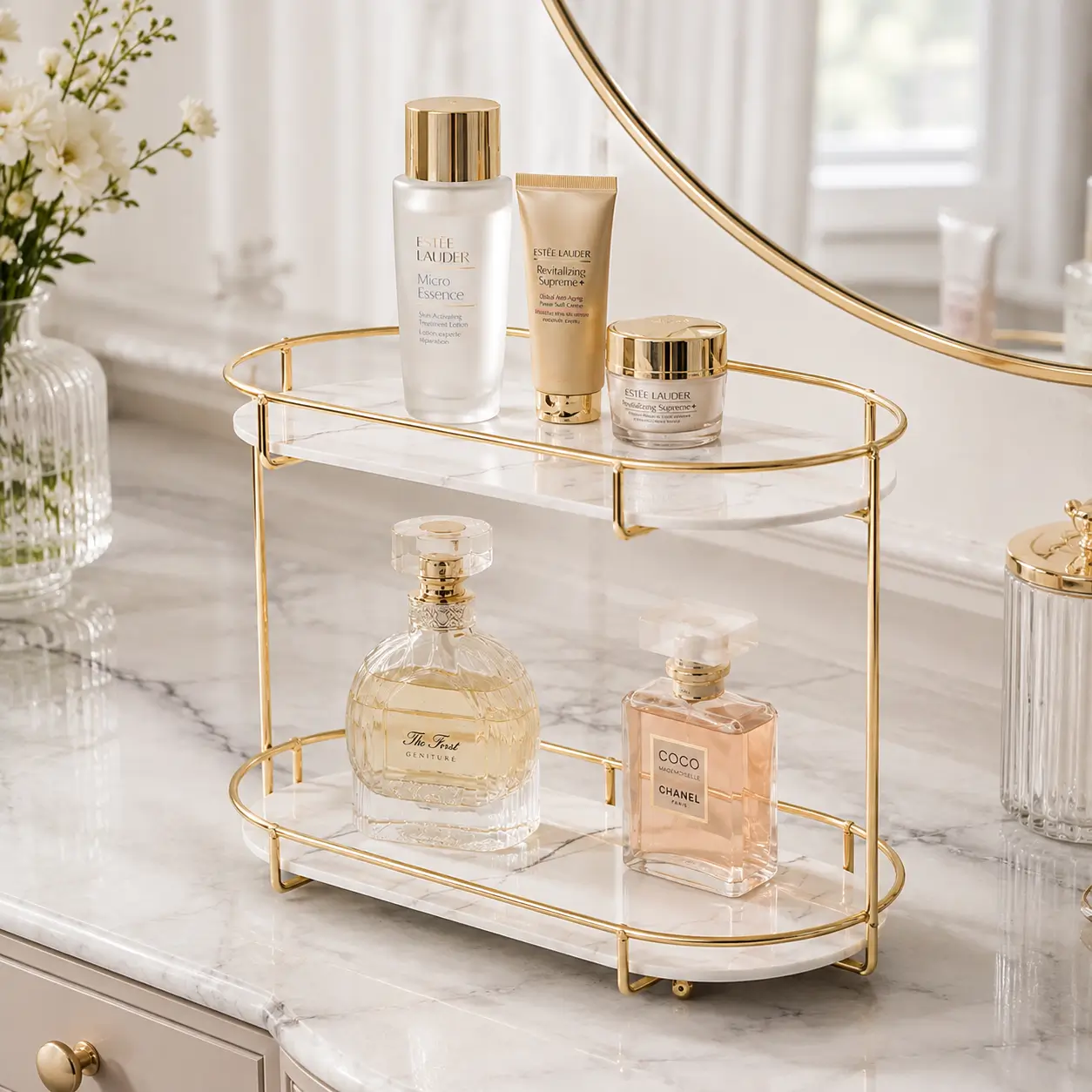 2-Tier Free Standing Makeup Organizer Shelf - Image 2