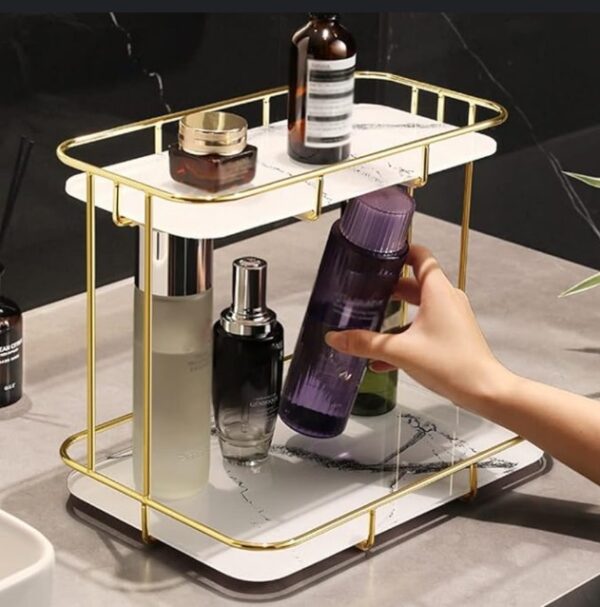 2-Tier Free Standing Shelf Organizer with European Design (1)