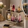 2 Tier Gold Cosmetic Organizer Stand 2