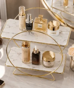 Alternative view of 2-Tier Gold Cosmetic Organizer Stand