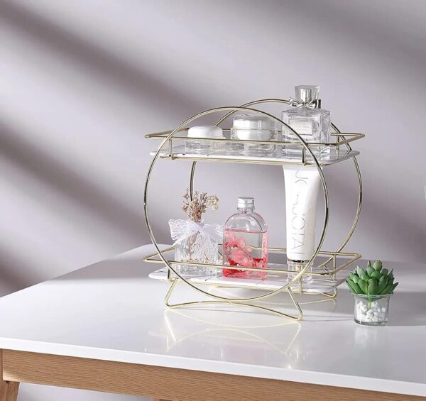 2 Tier Skincare and Makeup Display Stand - Elegant Storage for Your Beauty Essential - Image 5