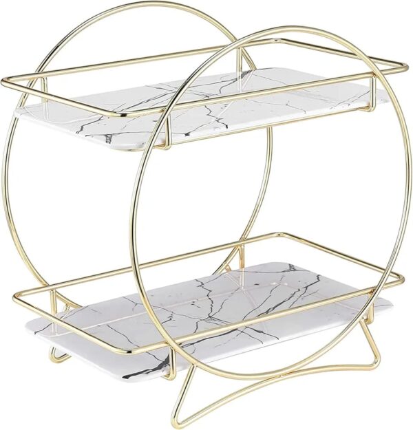 2 Tier Skincare and Makeup Display Stand - Elegant Storage for Your Beauty Essential - Image 7