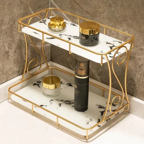 2-Tier Vanity Organizer for Cosmetics - Stylish Dressing Table Storage Solution - Image 2
