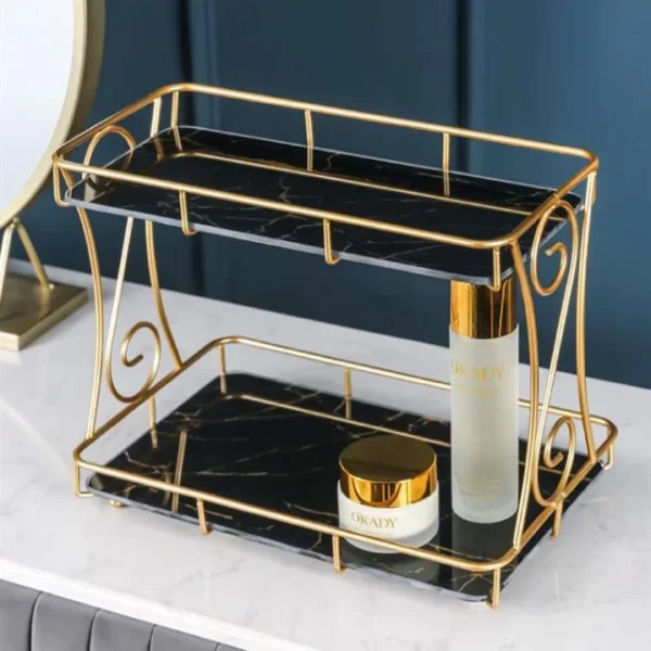 2-Tier Vanity Organizer for Cosmetics - Stylish Dressing Table Storage Solution - Image 6