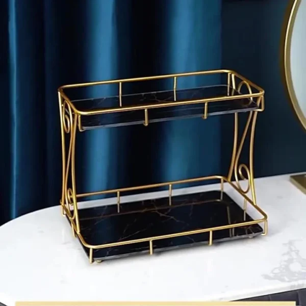 2-Tier Vanity Organizer for Cosmetics - Stylish Dressing Table Storage Solution - Image 7
