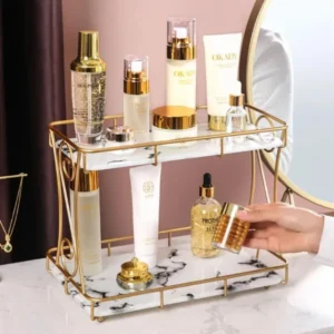 2-Tier Vanity Organizer for Cosmetics - Stylish Dressing Table Storage Solution