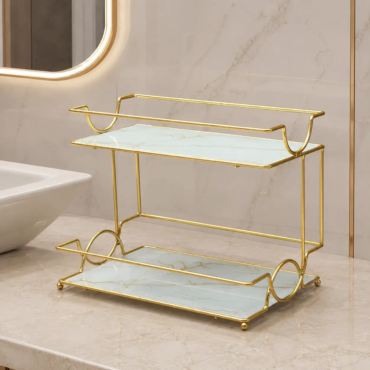 2 layer Skin care and Makeup Display Stand - Image 4
